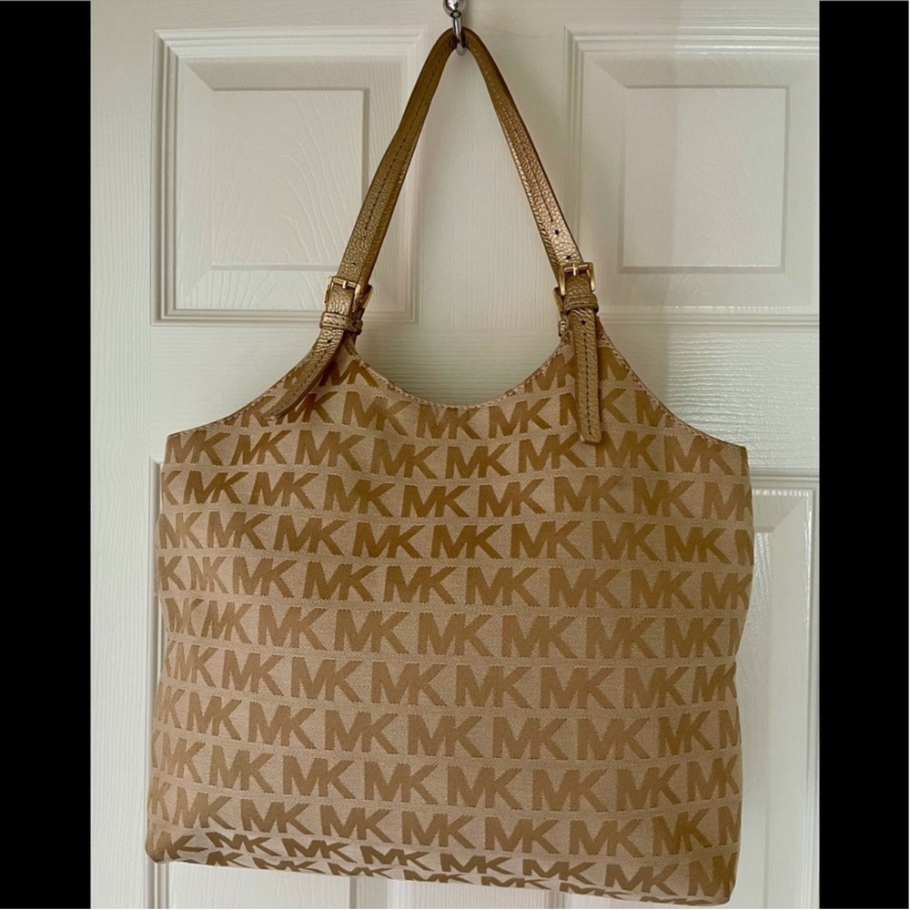 Michael Kors Tan Monogram Tote Bag